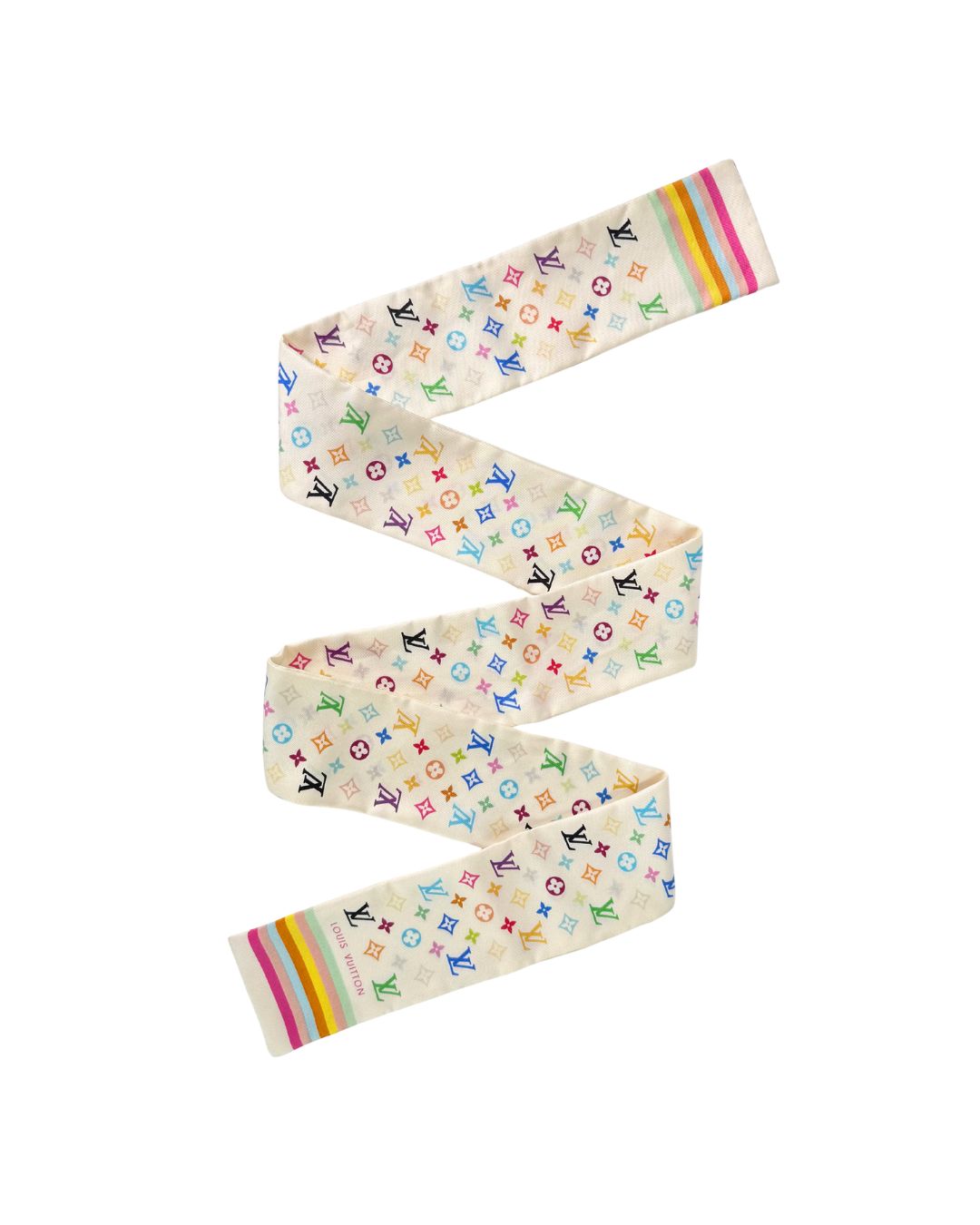 Louis Vuitton x Takashi Murakami Monogram Multicolor Silk Bandeau Scarf