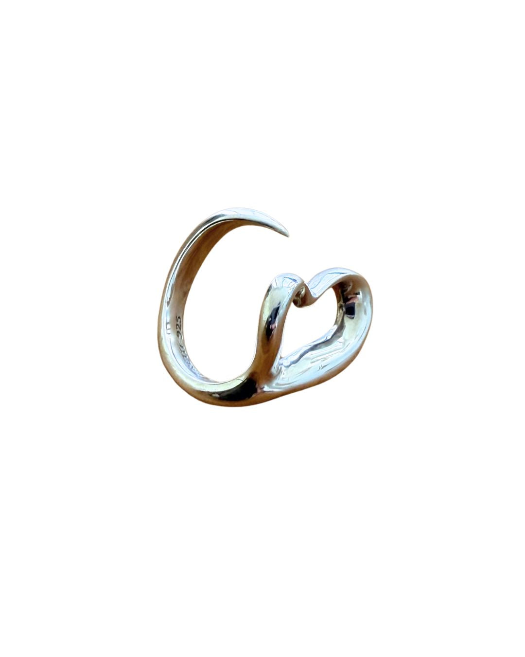 Tiffany &amp; Co. Elsa Peretti Open Heart Sterling Silver Ring Small