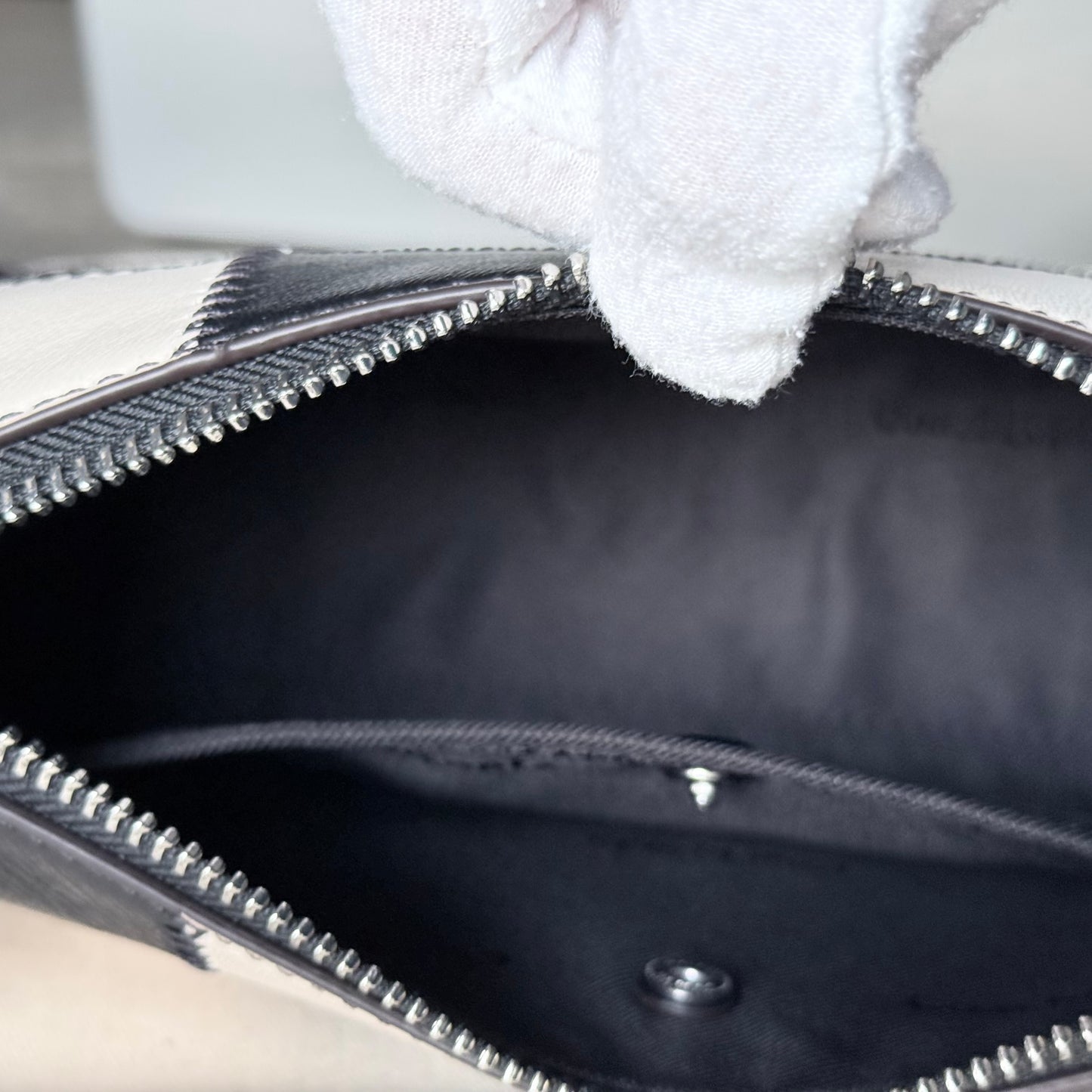 Coach SMALL Alter Ego Slouchy Checkerboard Black/White Shoulder Bag Coachtopia