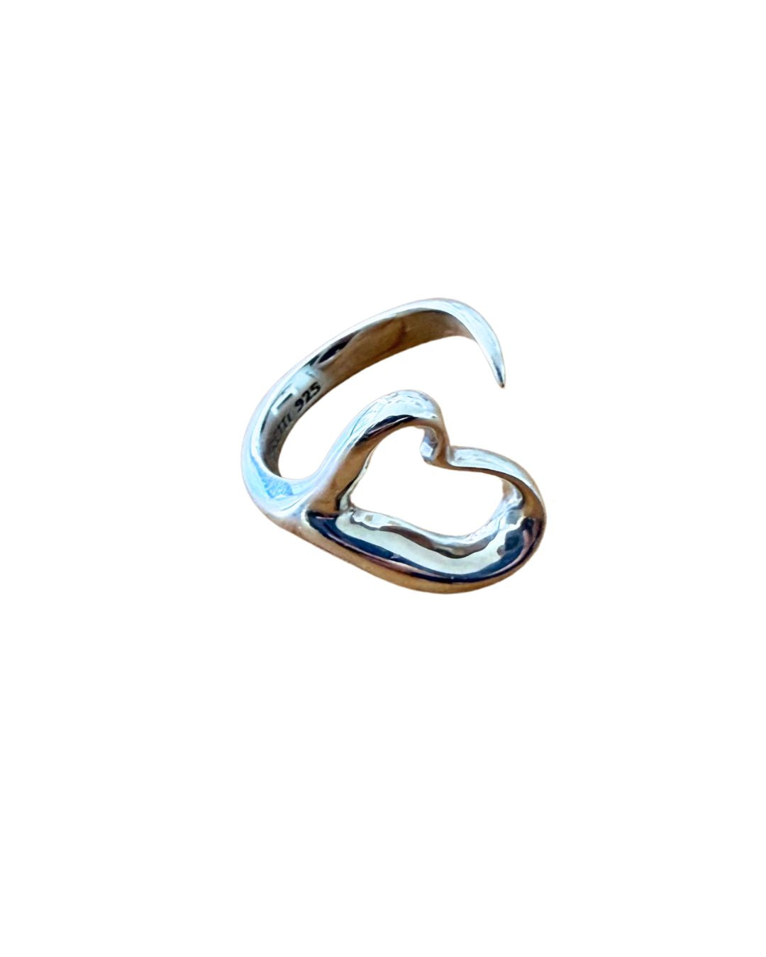 Tiffany &amp; Co. Elsa Peretti Open Heart Sterling Silver Ring Small