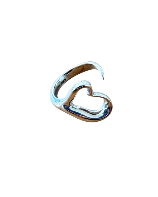 Tiffany &amp; Co. Elsa Peretti Open Heart Sterling Silver Ring Small