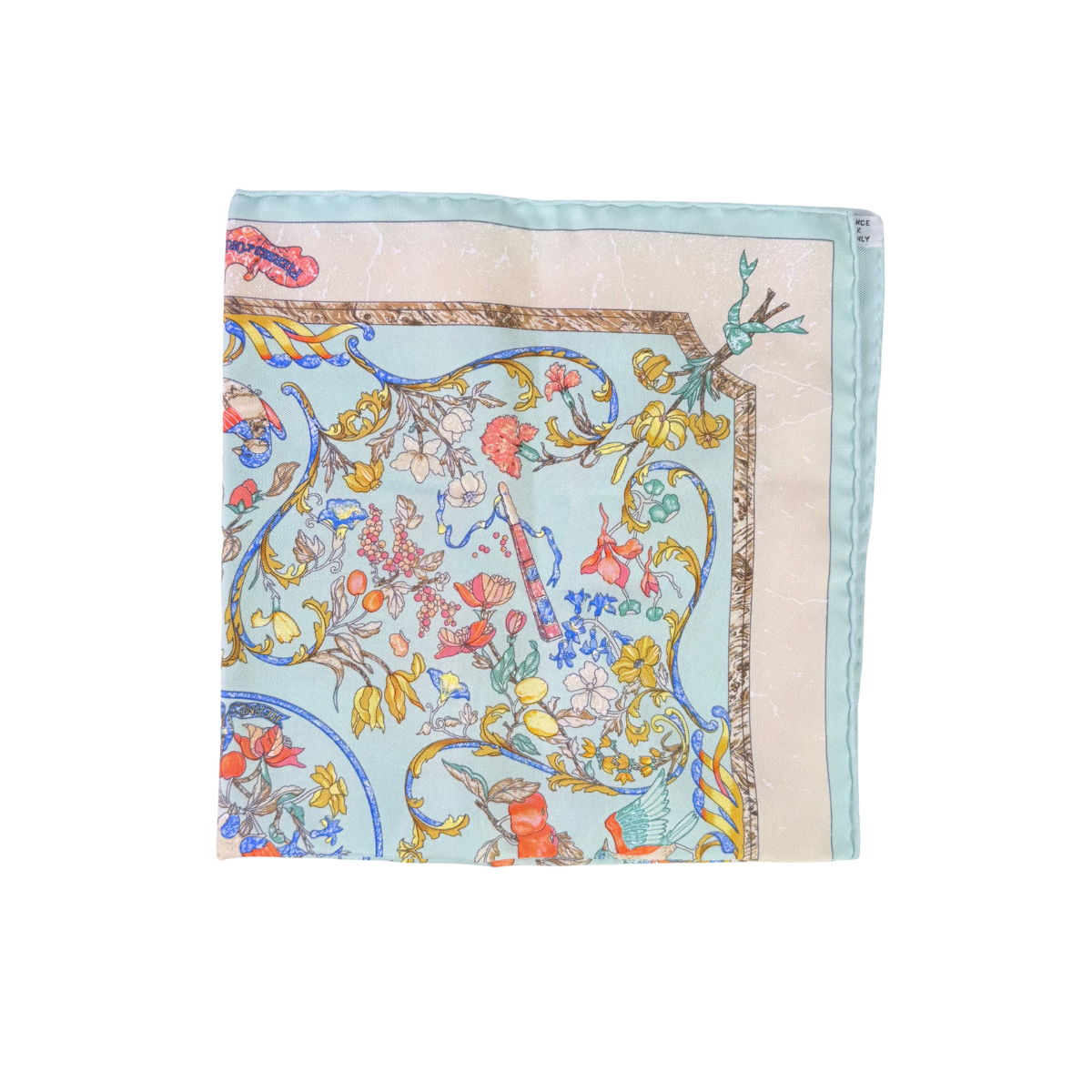 Hermès Carré 45 Pierres d'Orient et d'Occident Silk Scarf Blue Multicolor