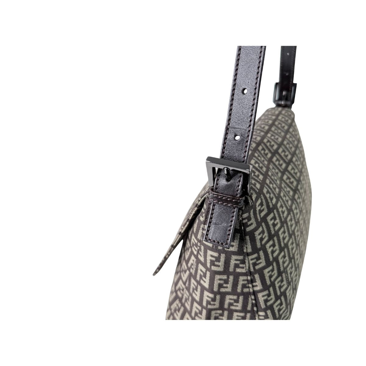 Fendi Zucca Baguette Shoulder Bag Brown FF Logo