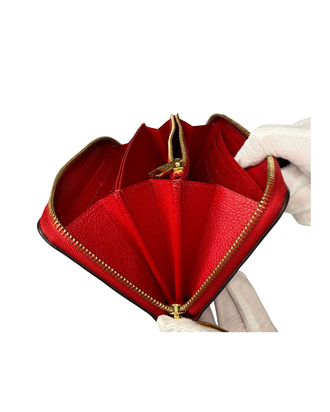 Louis Vuitton Zippy Wallet Monogram Empreinte Red Leather