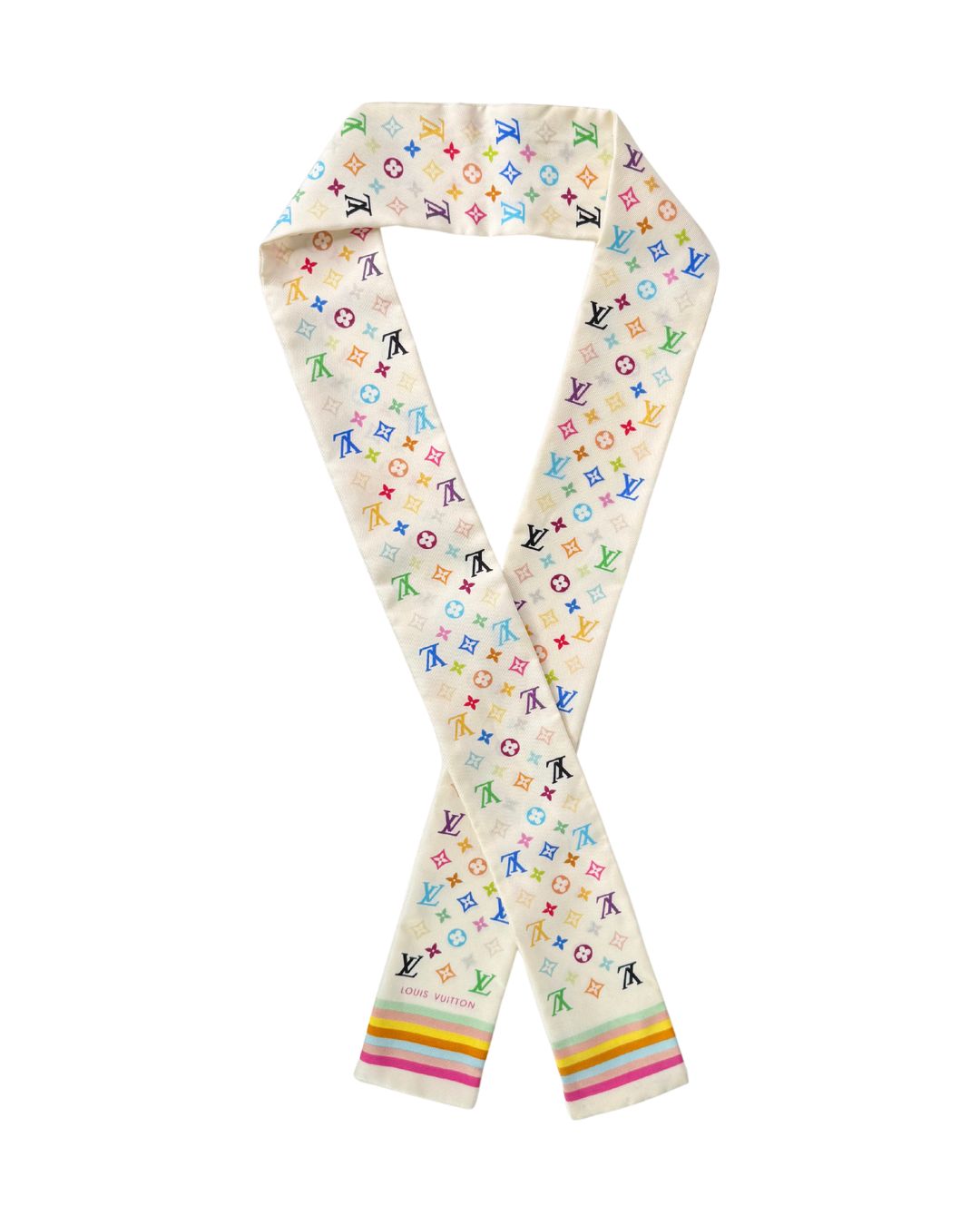Louis Vuitton x Takashi Murakami Monogram Multicolor Silk Bandeau Scarf
