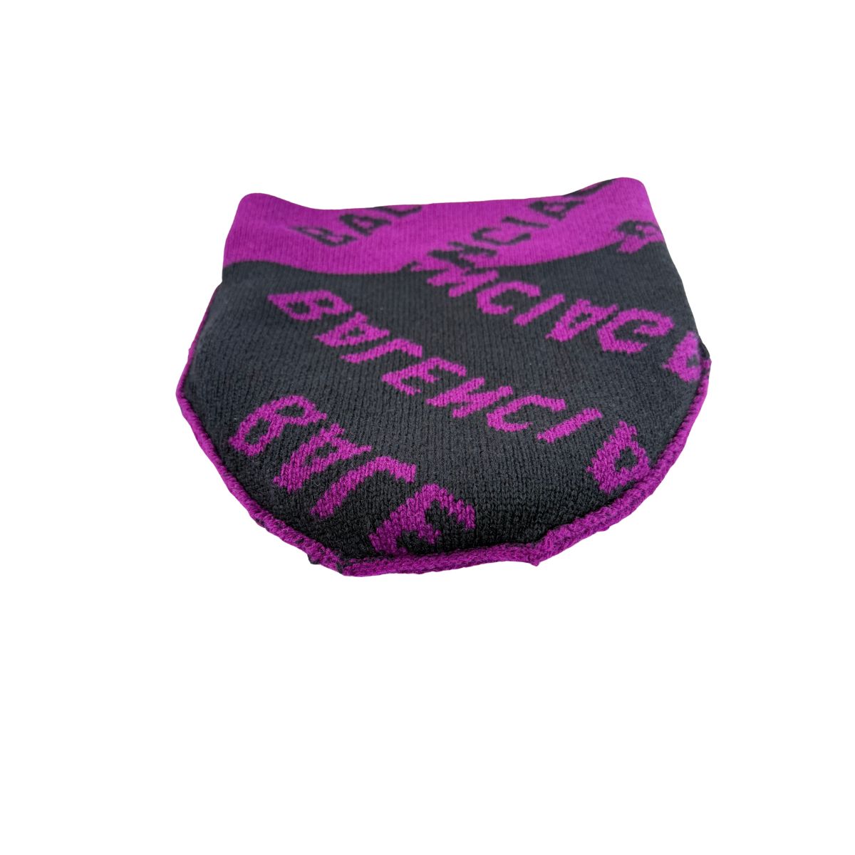 Balenciaga All Over Logo Knit Pink Black Beanie Hat