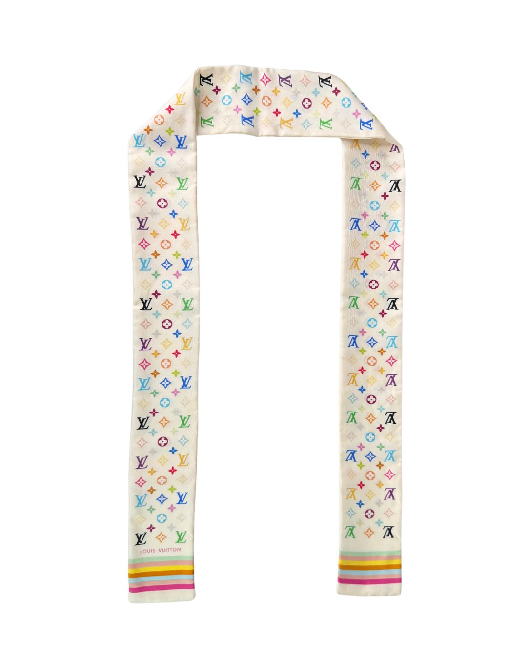 Louis Vuitton x Takashi Murakami Monogram Multicolor Silk Bandeau Scarf