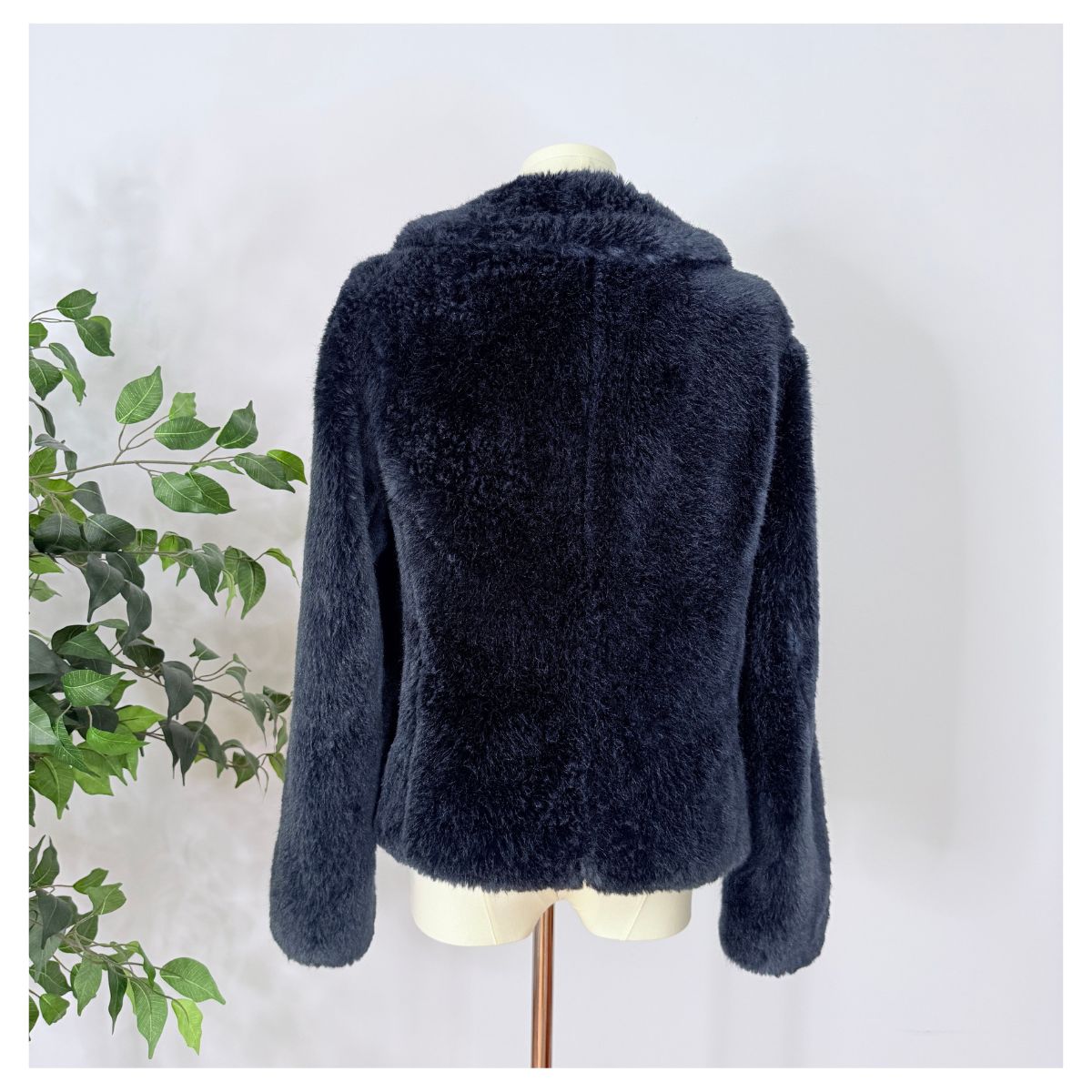 REISS Luxe Faux Fur Black Jacket