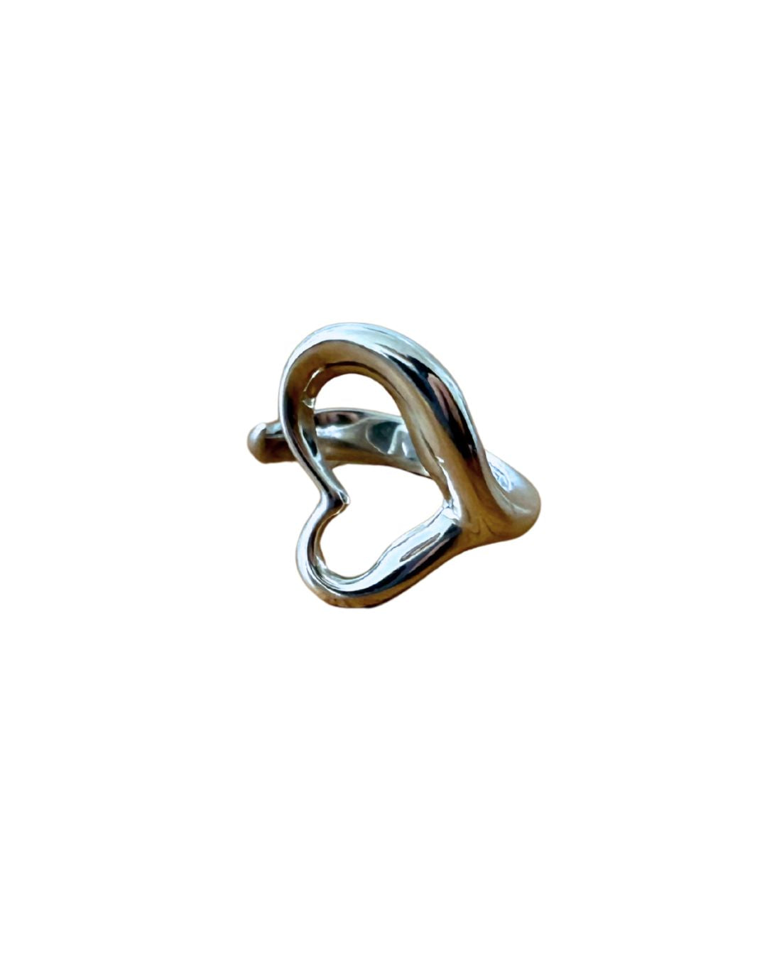 Tiffany &amp; Co. Elsa Peretti Open Heart Sterling Silver Ring Small