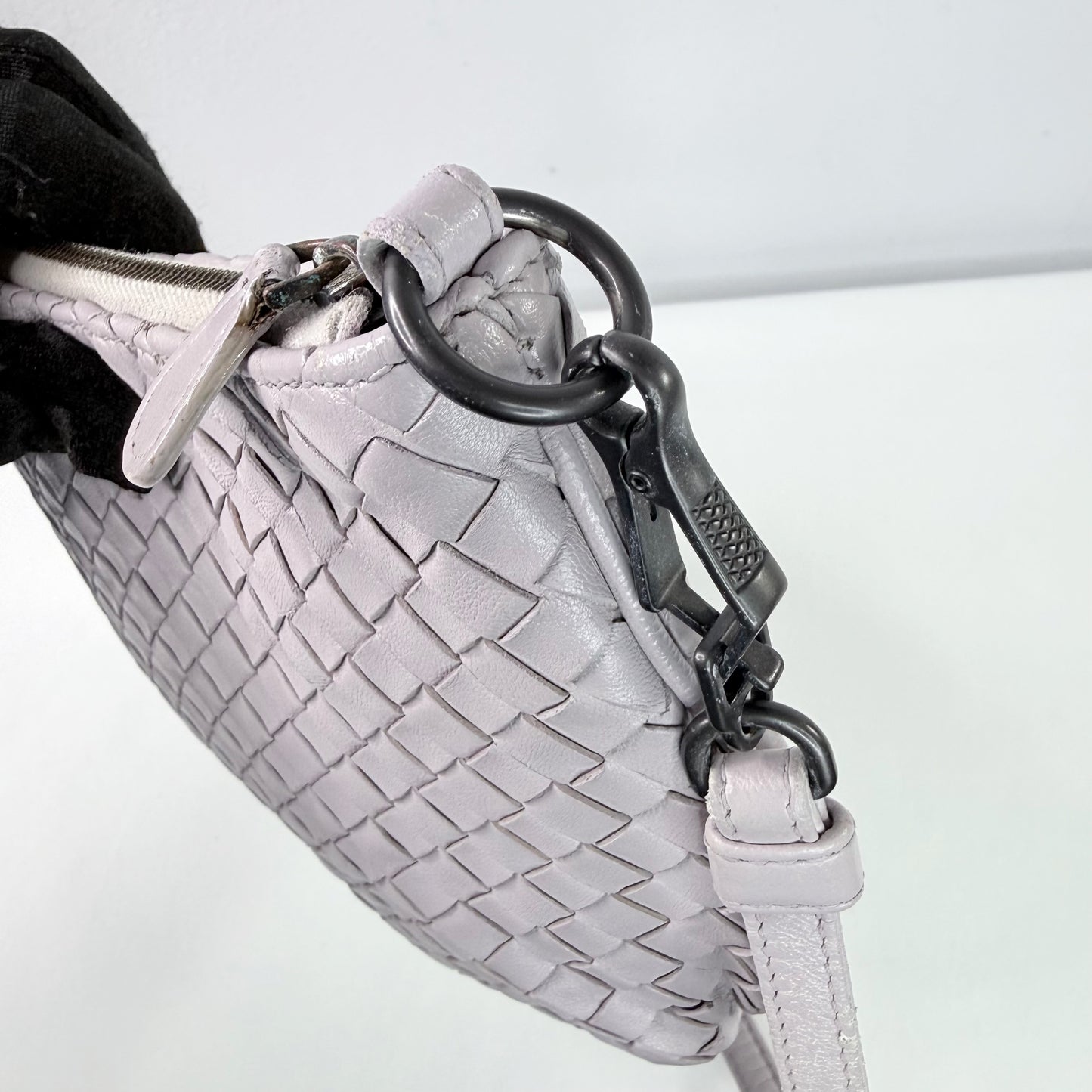 Bottega Veneta Intrecciato Light Lavender Leather Crossbody Bag