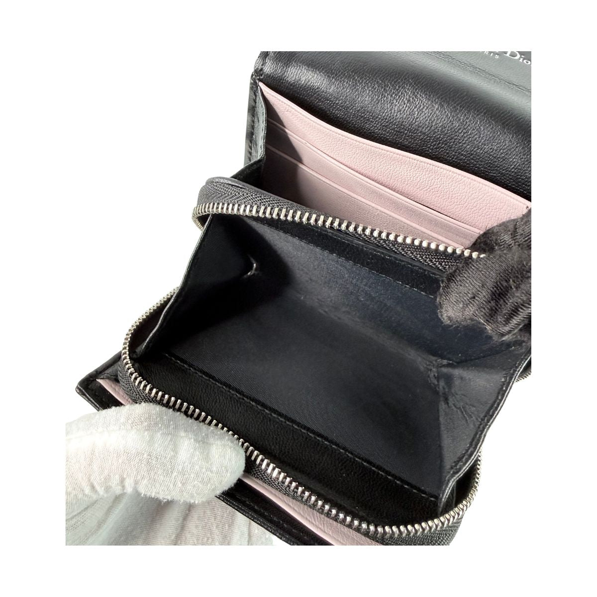 Christian Dior Cannage Lambskin Black Wallet