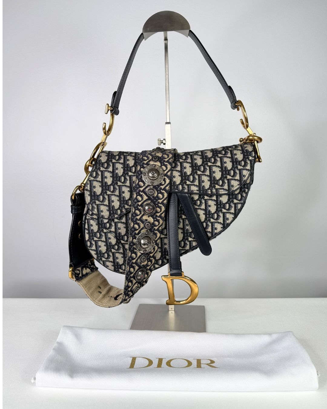 Christian Dior Medium Oblique Saddle Bag with Strap