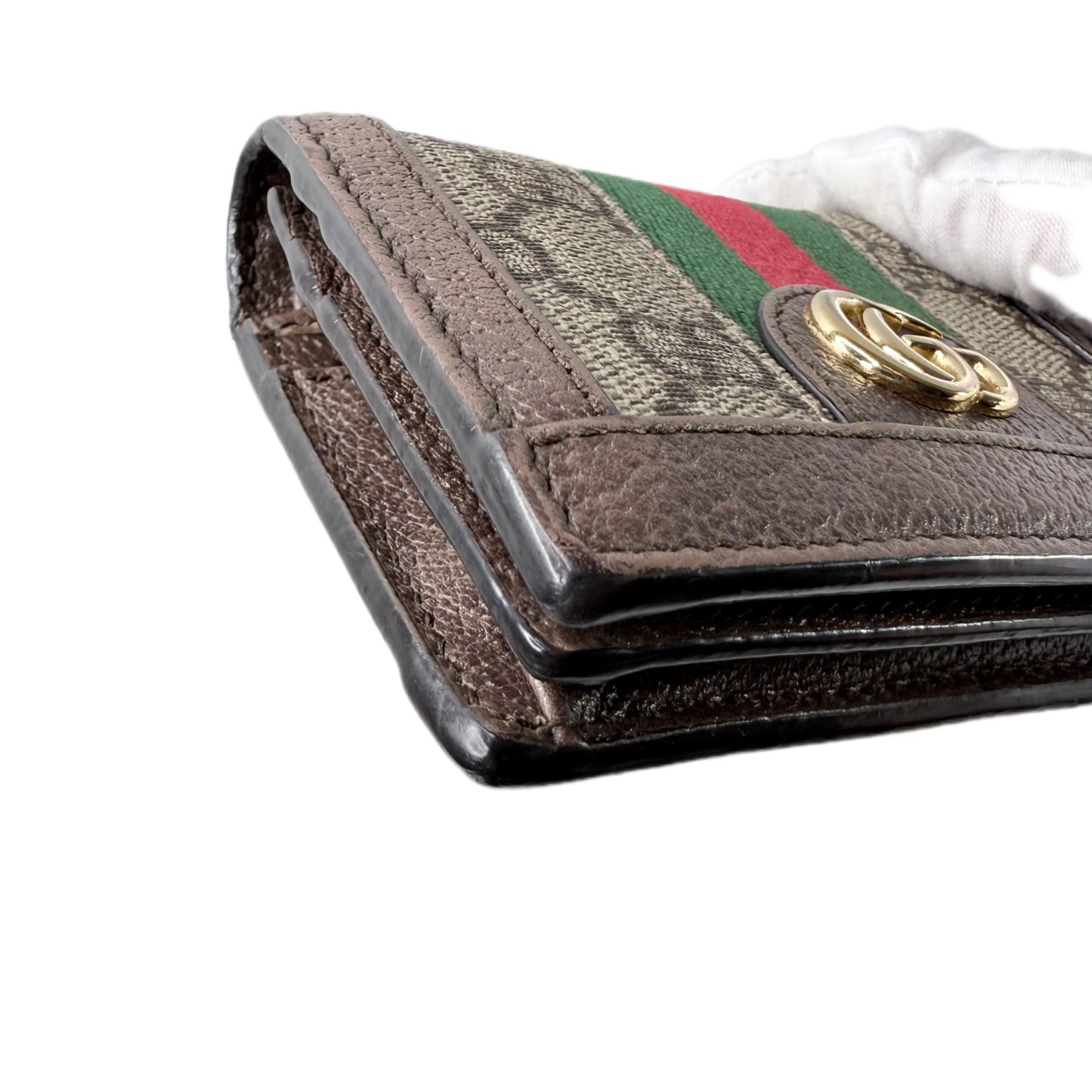Gucci Ophidia GG Supreme Canvas Web Stripe Card Case Wallet