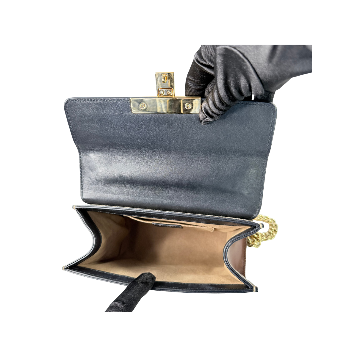 Gucci Padlock GG Supreme Canvas Leather Shoulder Bag