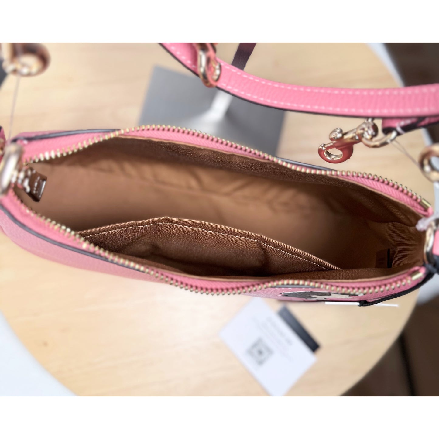 Coach X Peanuts Teri Shoulder Bag With Lucy CBM32 Leather/Bright Coral Multi NWT