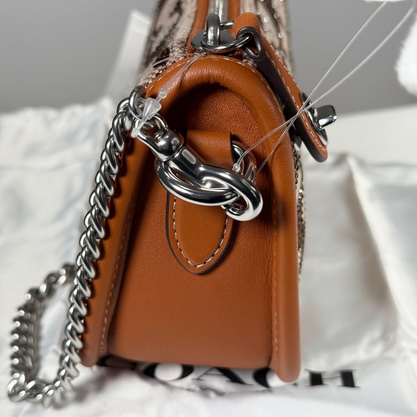 Coach Swinger 20 Crystal Bag In Burnished Amber Signature Jacquard CW568 NWT