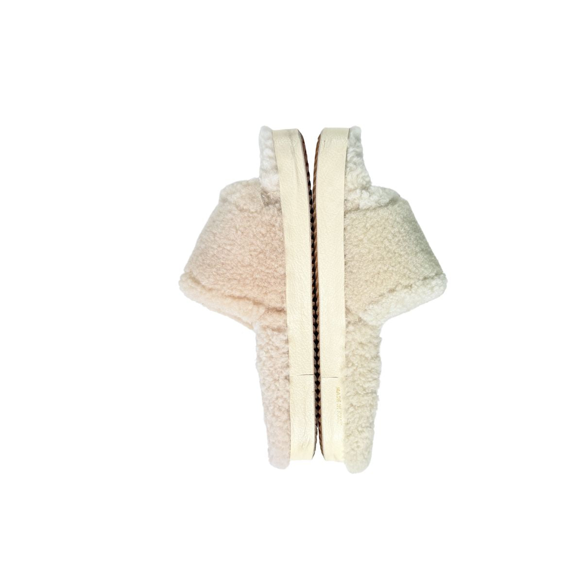 Golden Goose Poolstar Shearling Beige Silver Slide Sandals