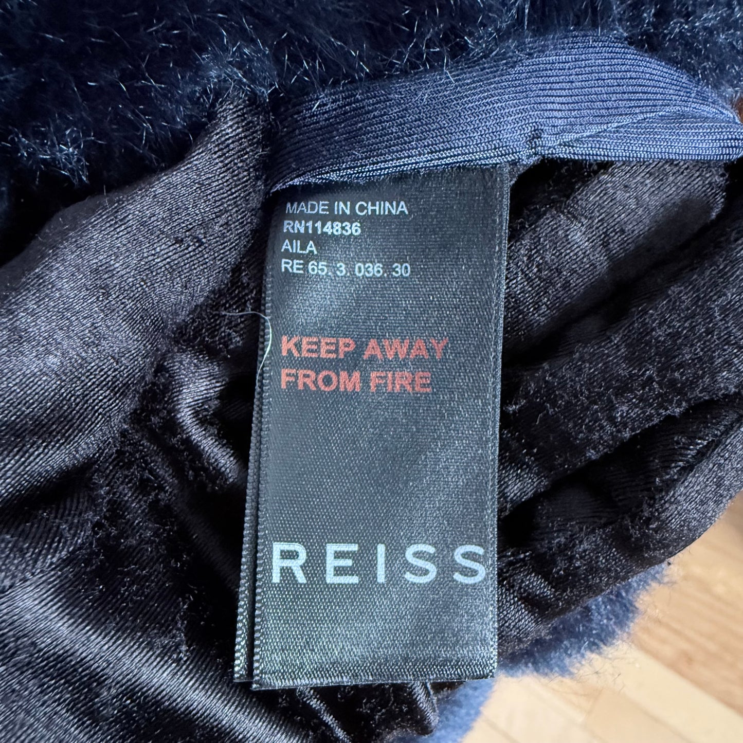 REISS Luxe Faux Fur Black Jacket