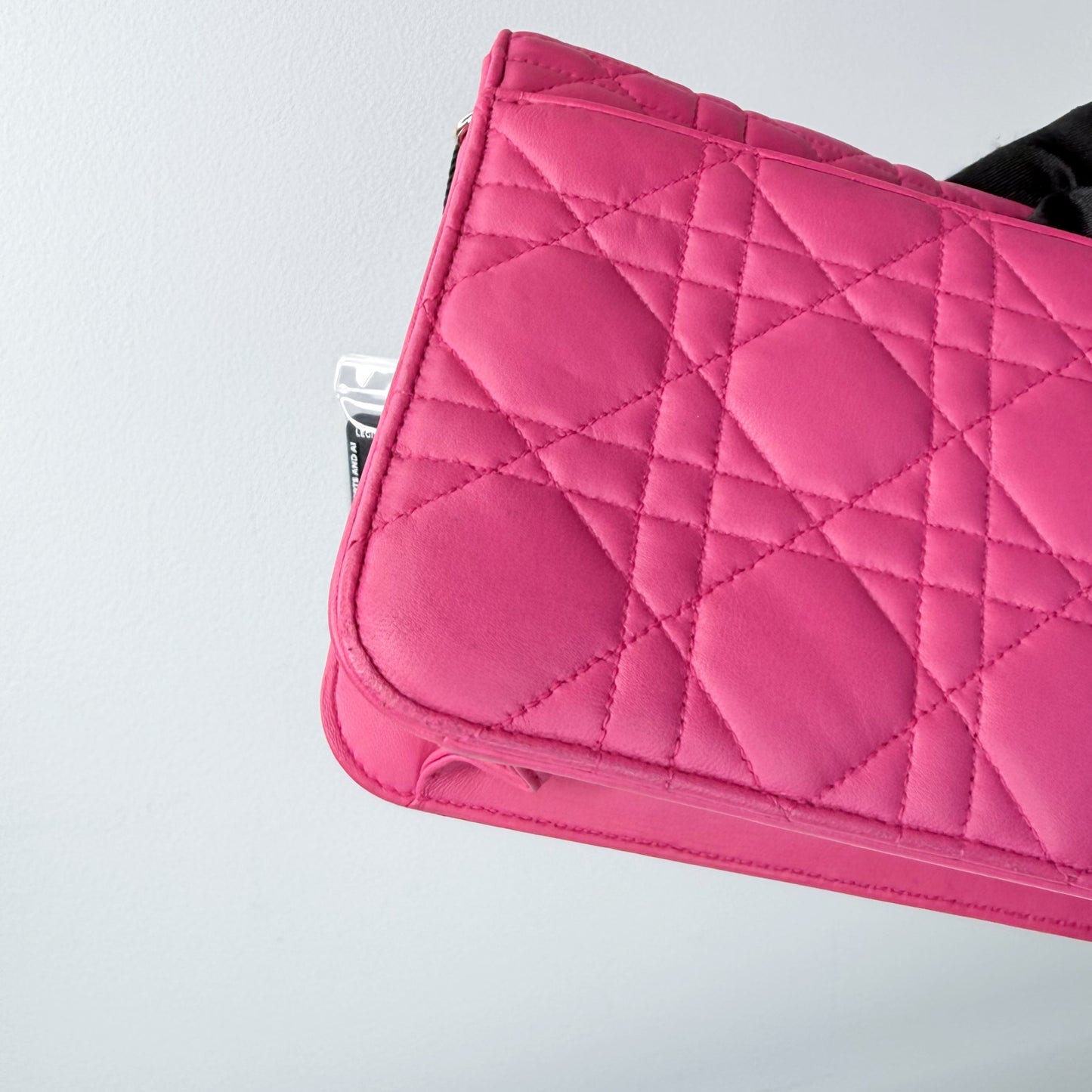 Christian Dior Miss Dior Cannage Pink Lambskin Wallet on Chain
