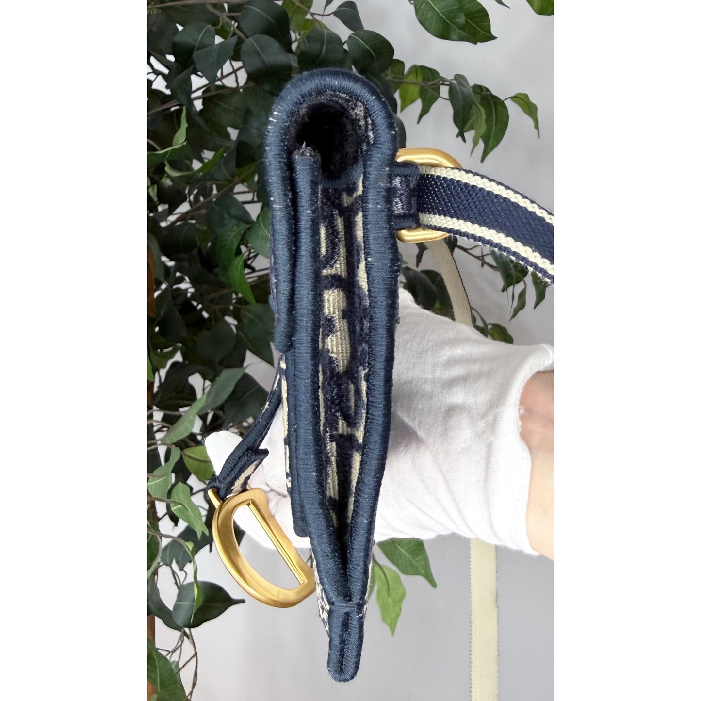 Christian Dior Oblique Slim Saddle Belt Pouch w/ Dust Bag