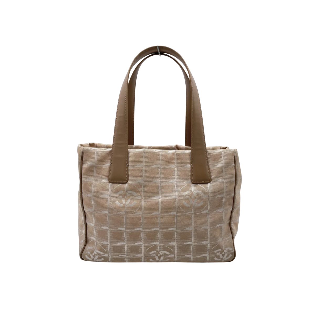 Chanel New Travel Line PM Tote Nylon Leather Beige