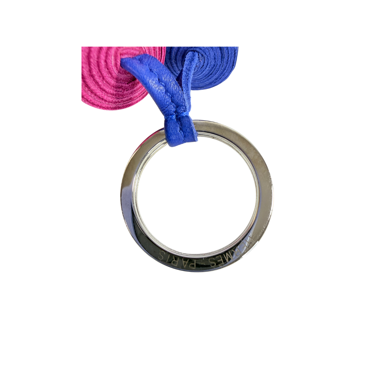 Hermès Purple/Blue Leather Carmen Uno-Dos Key Ring