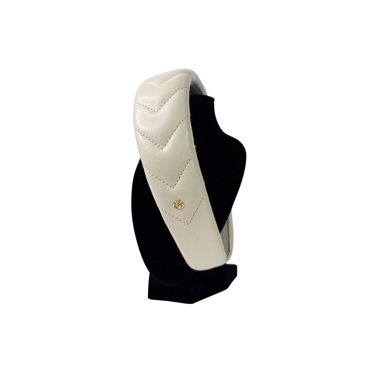 Gucci Interlocking G Matelassé Leather Headband White