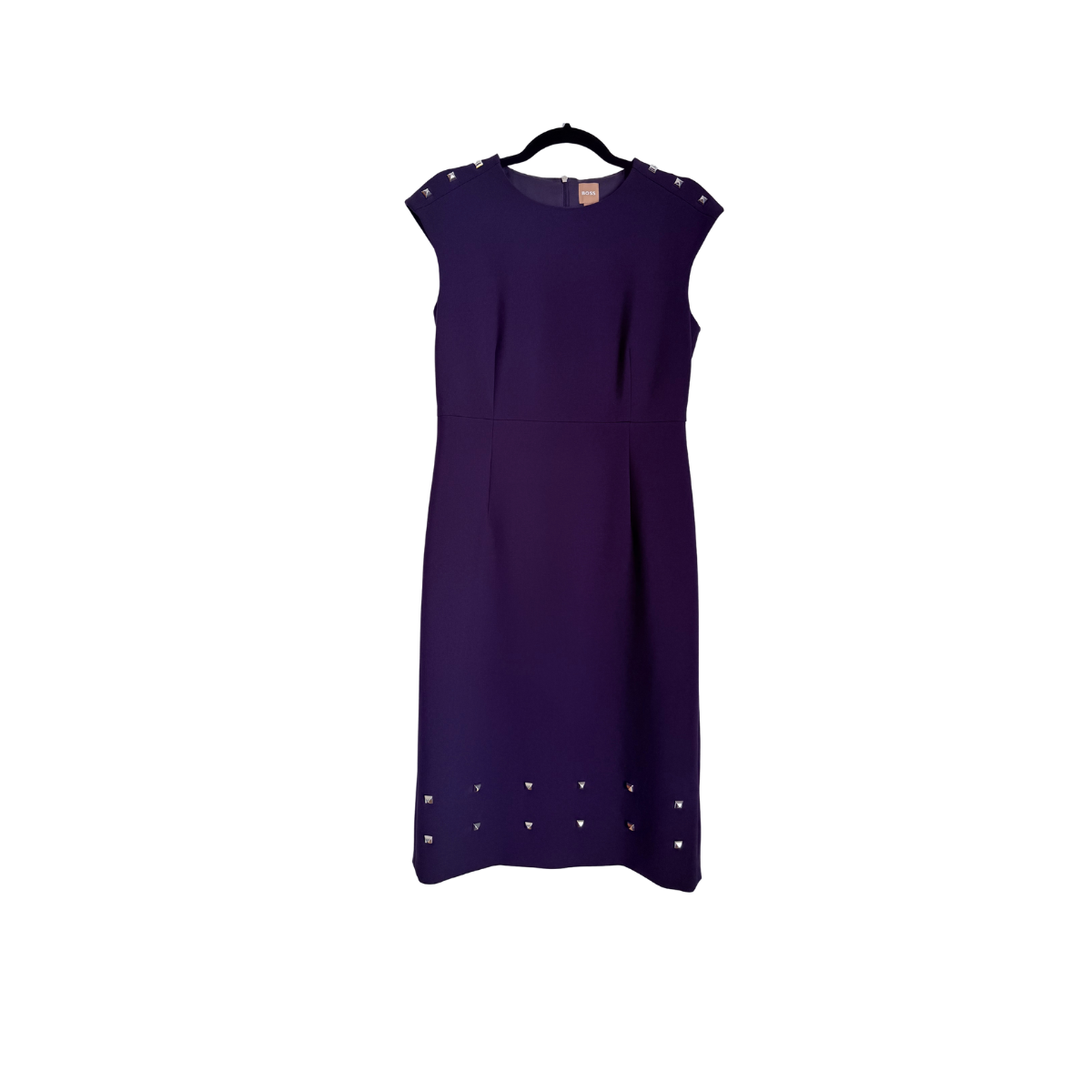 Hugo Boss Devoka Purple Studded Sheath Dress