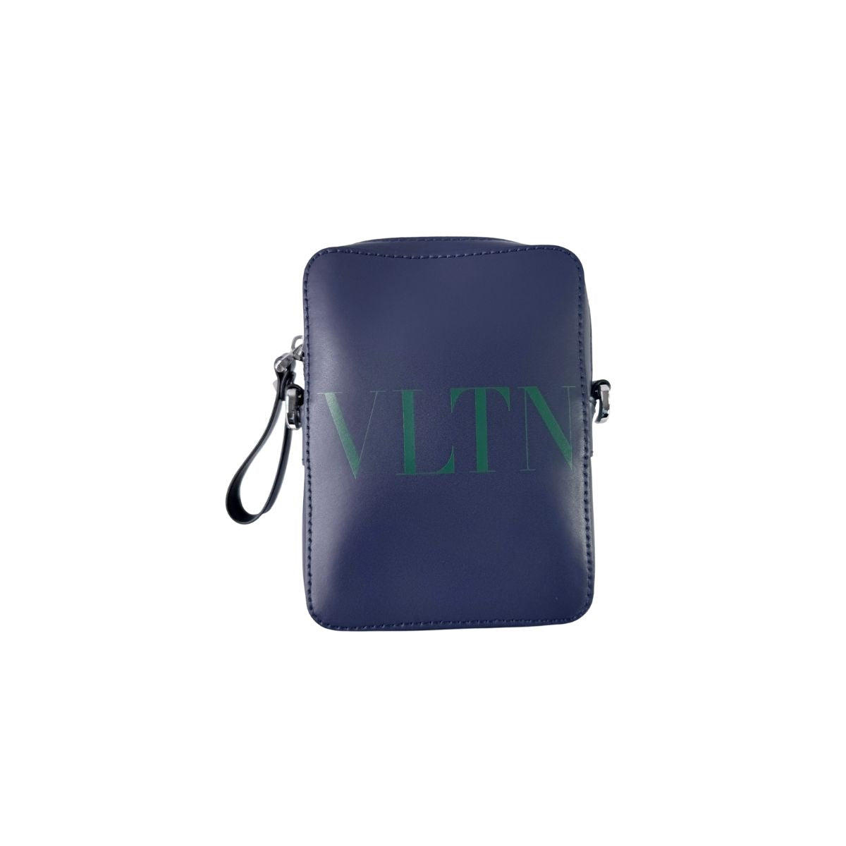 Valentino Garavani VLTN Logo Navy Leather Mini Crossbody Bag
