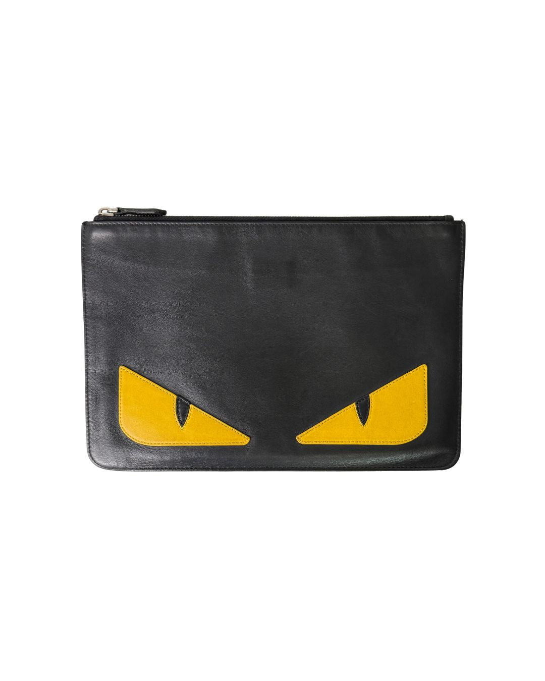 Fendi Bag Bugs Monster Eyes Black Leather Clutch
