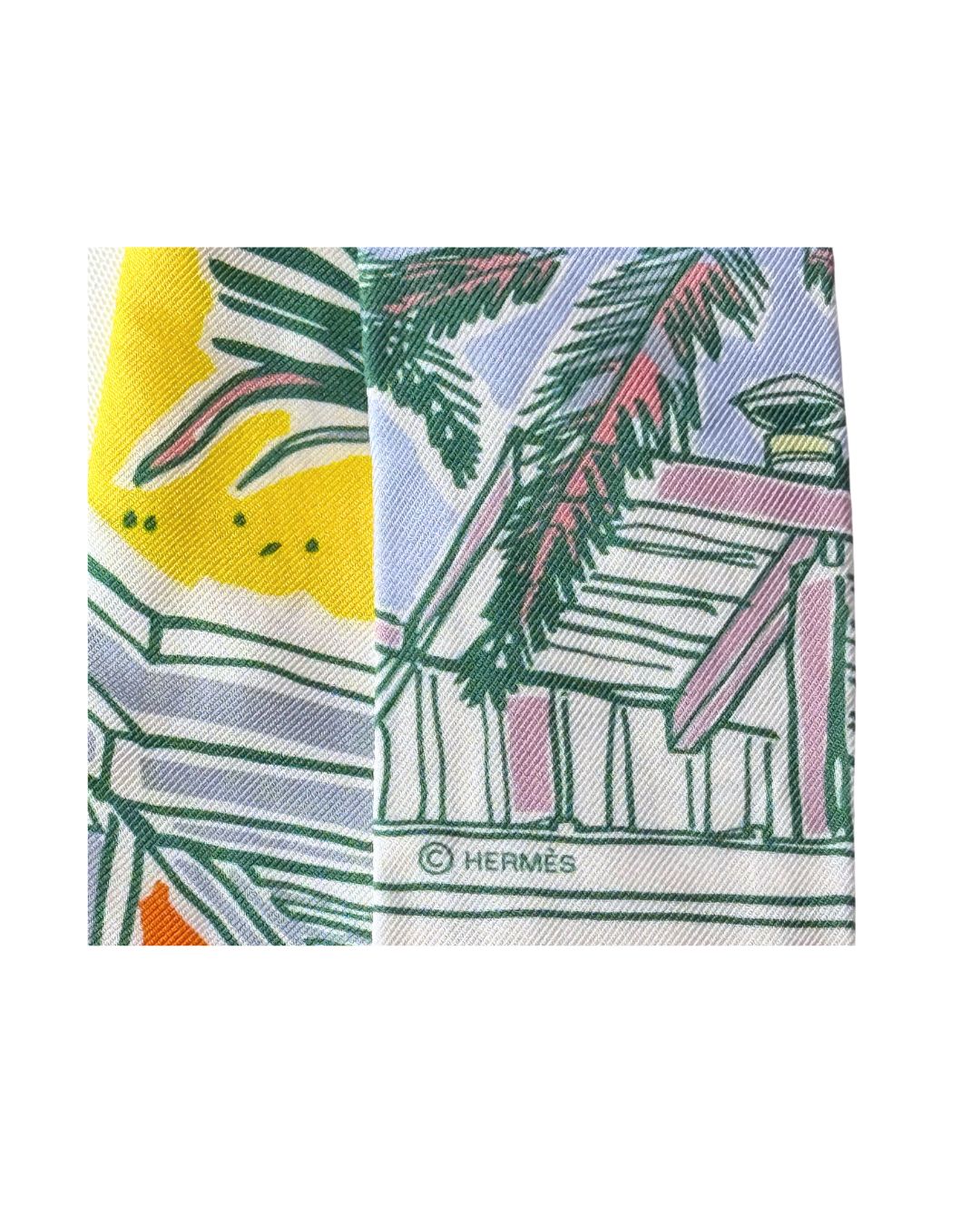 Hermès Rayures d'Été Multicolour Silk Twilly Scarf