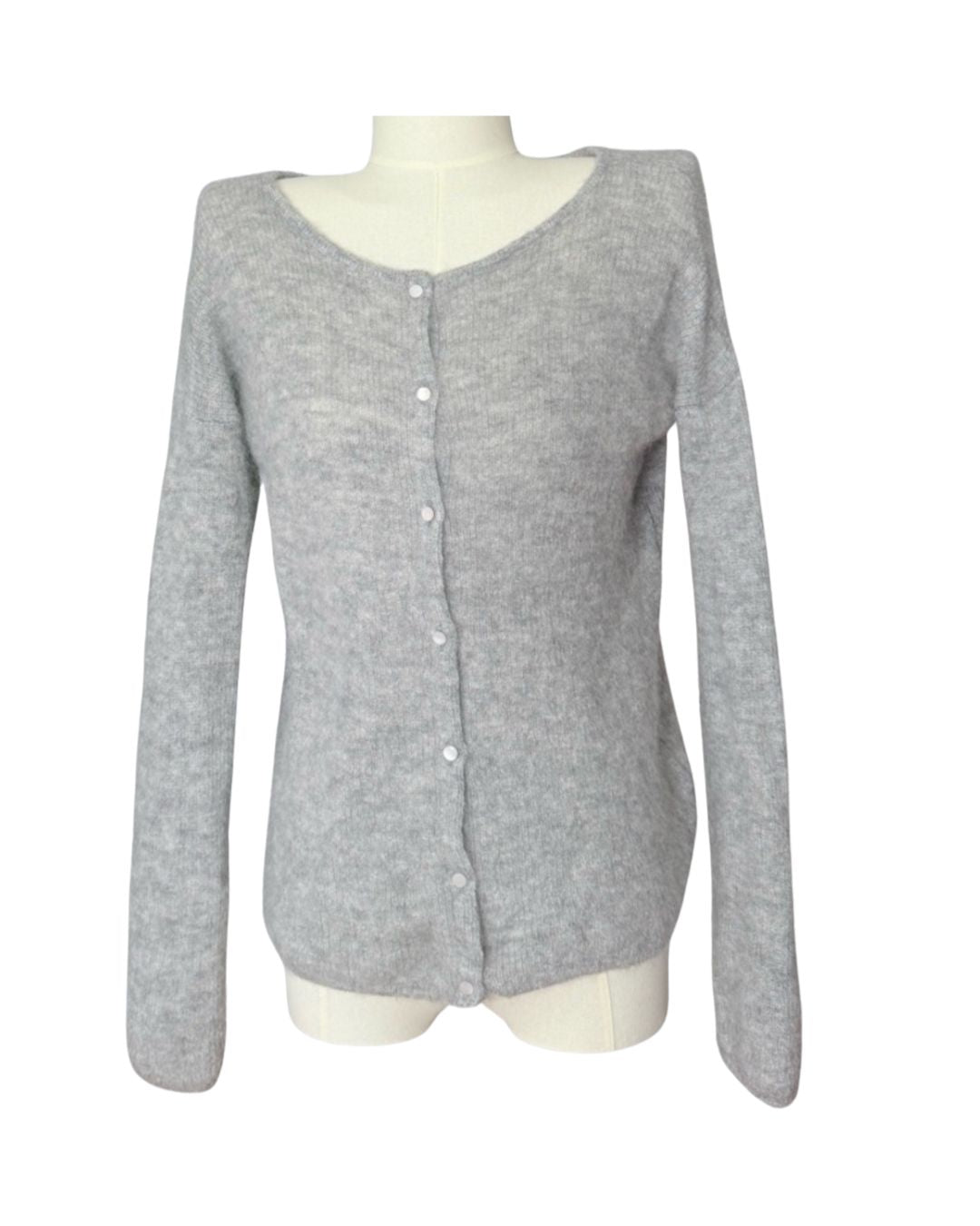 Sézane Gaspard Cardigan in Mottled Grey