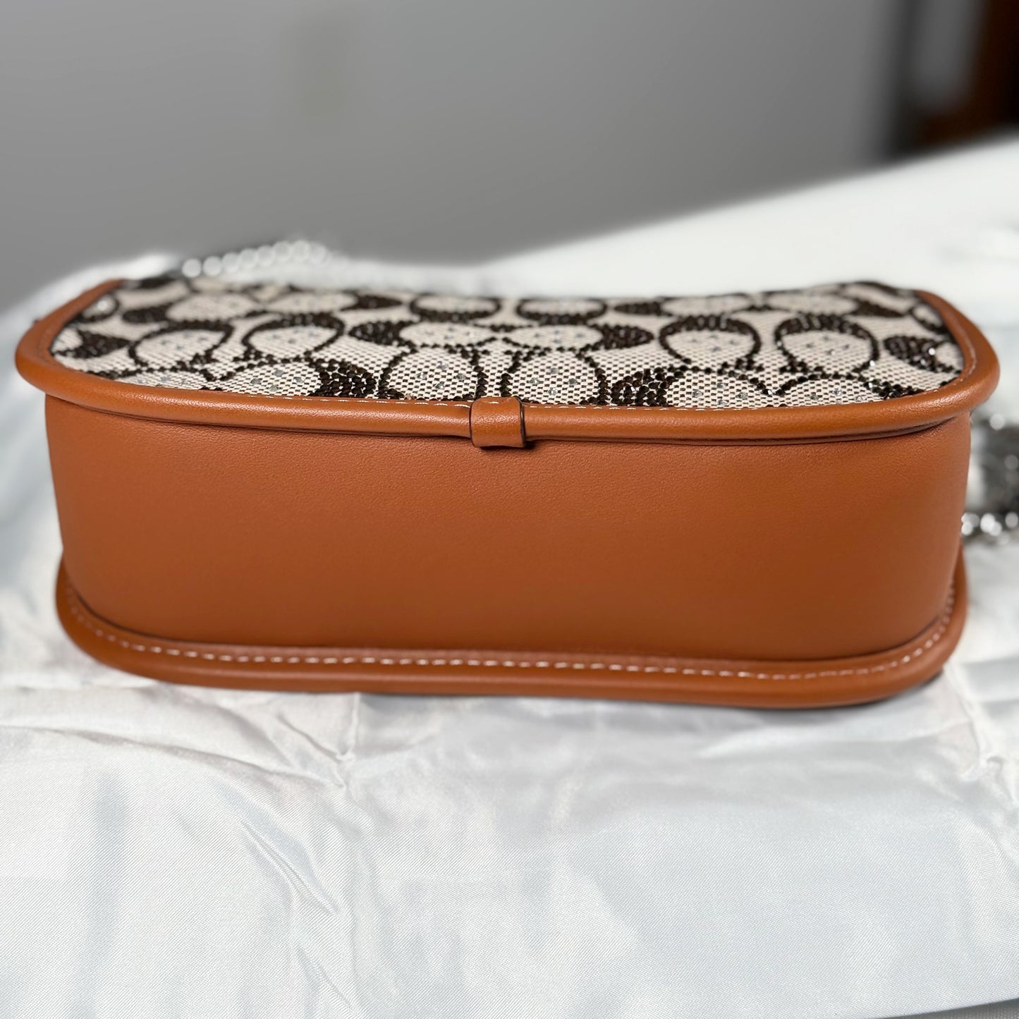 Coach Swinger 20 Crystal Bag In Burnished Amber Signature Jacquard CW568 NWT