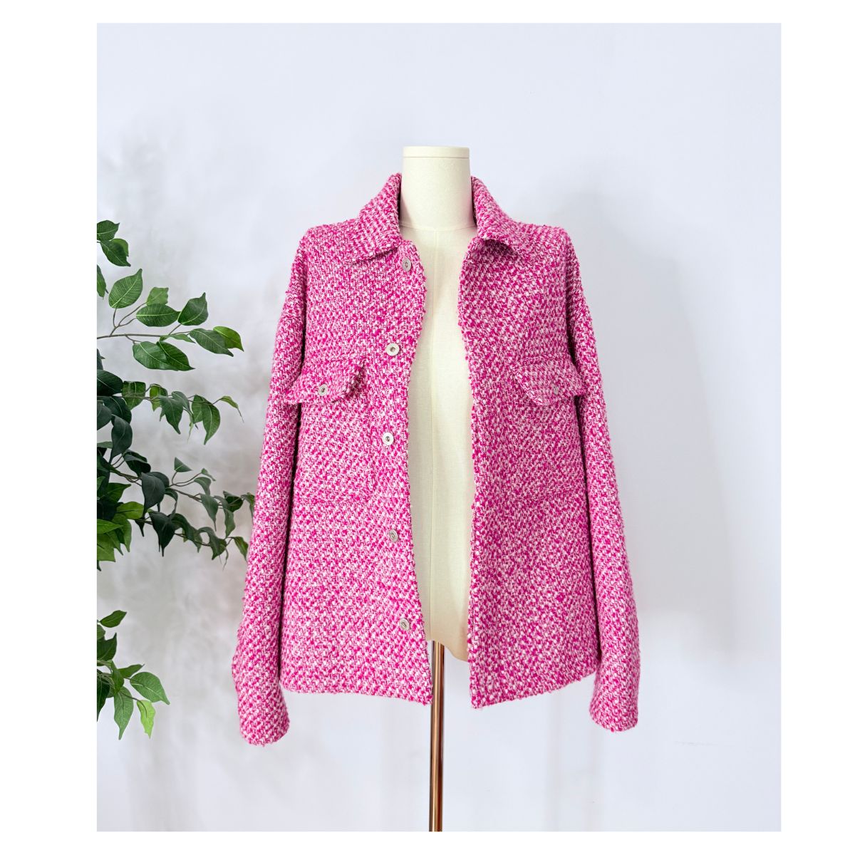 GOODBOY Pink Tweed Wool Blend Jacket