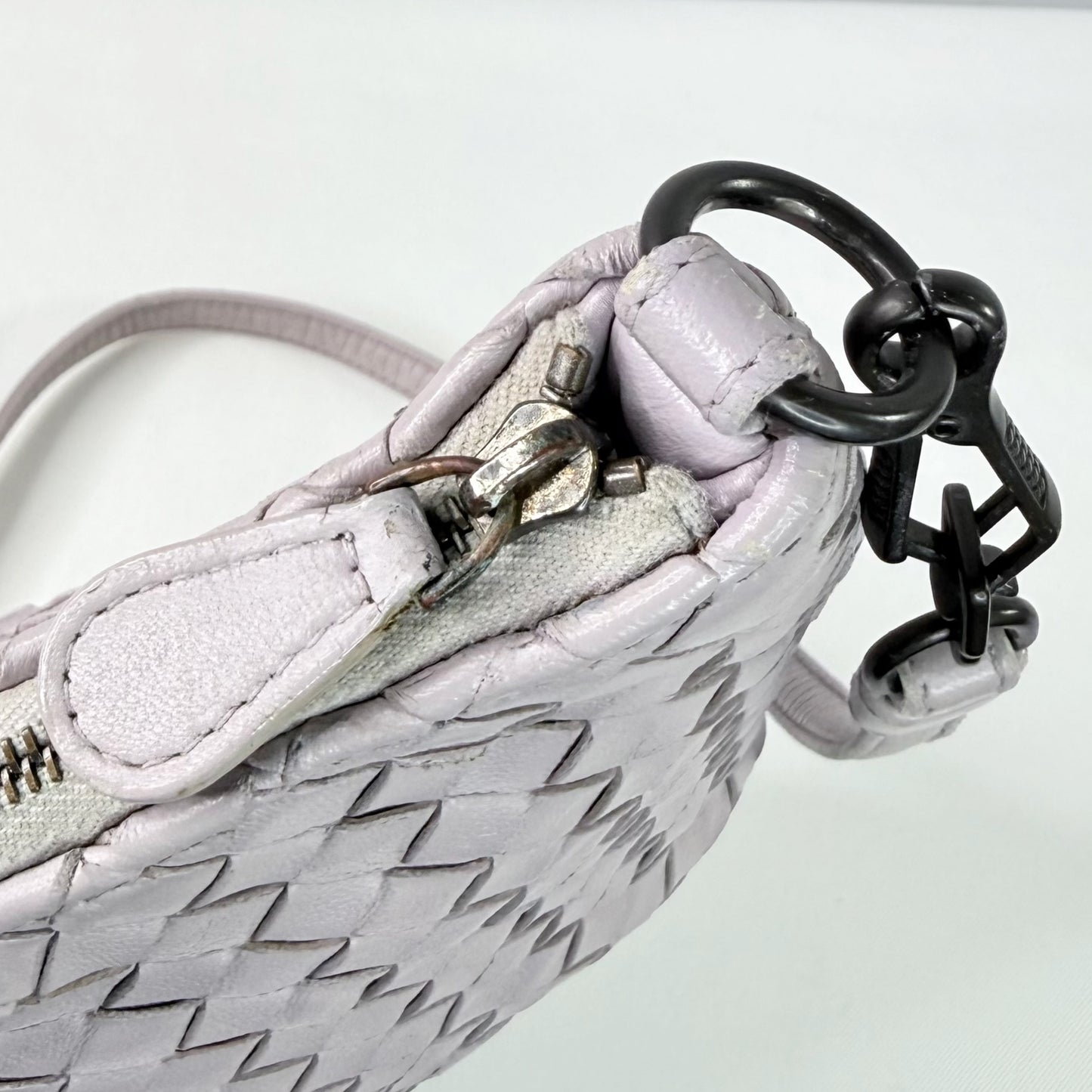 Bottega Veneta Intrecciato Light Lavender Leather Crossbody Bag