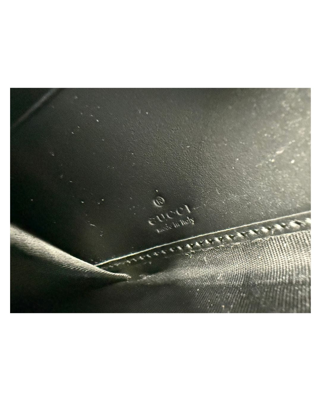Gucci Web Guccissima Black Leather Zip Around Wallet