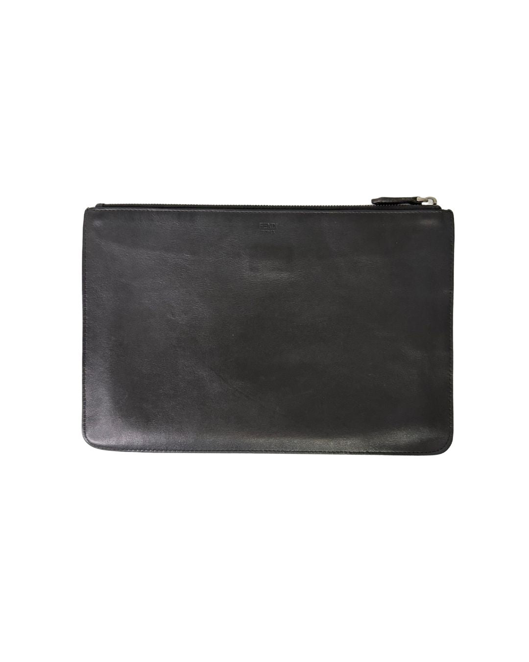 Fendi Bag Bugs Monster Eyes Black Leather Clutch