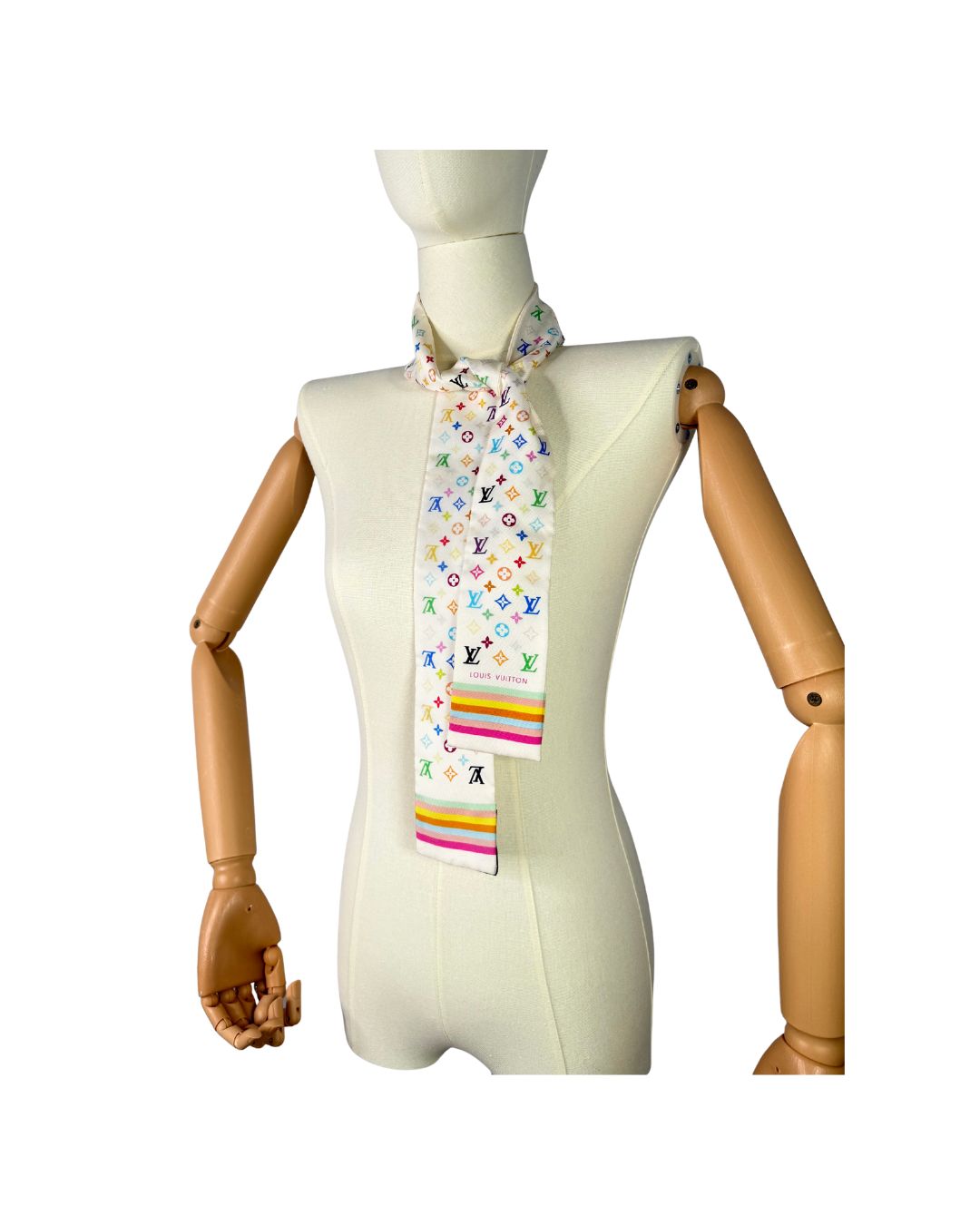 Louis Vuitton x Takashi Murakami Monogram Multicolor Silk Bandeau Scarf