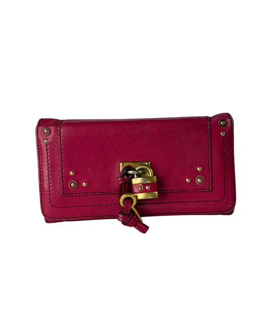 Chloé Paddington Long Wallet Pink Leather