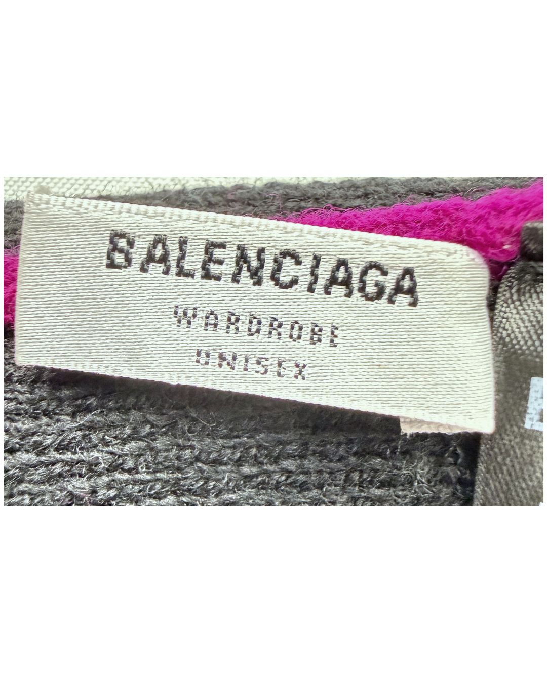 Balenciaga Wardrobe Allover Logo Fuchsia Pink Black Wool Knit Beanie