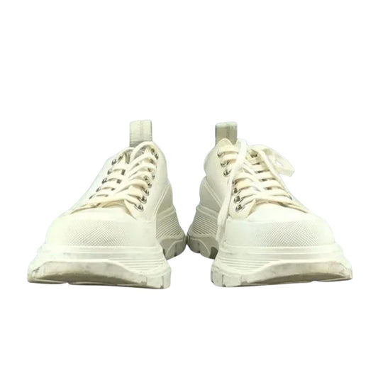 Alexander McQueen 611705 Tread Slick Canvas White Platform Sneakers EU 37