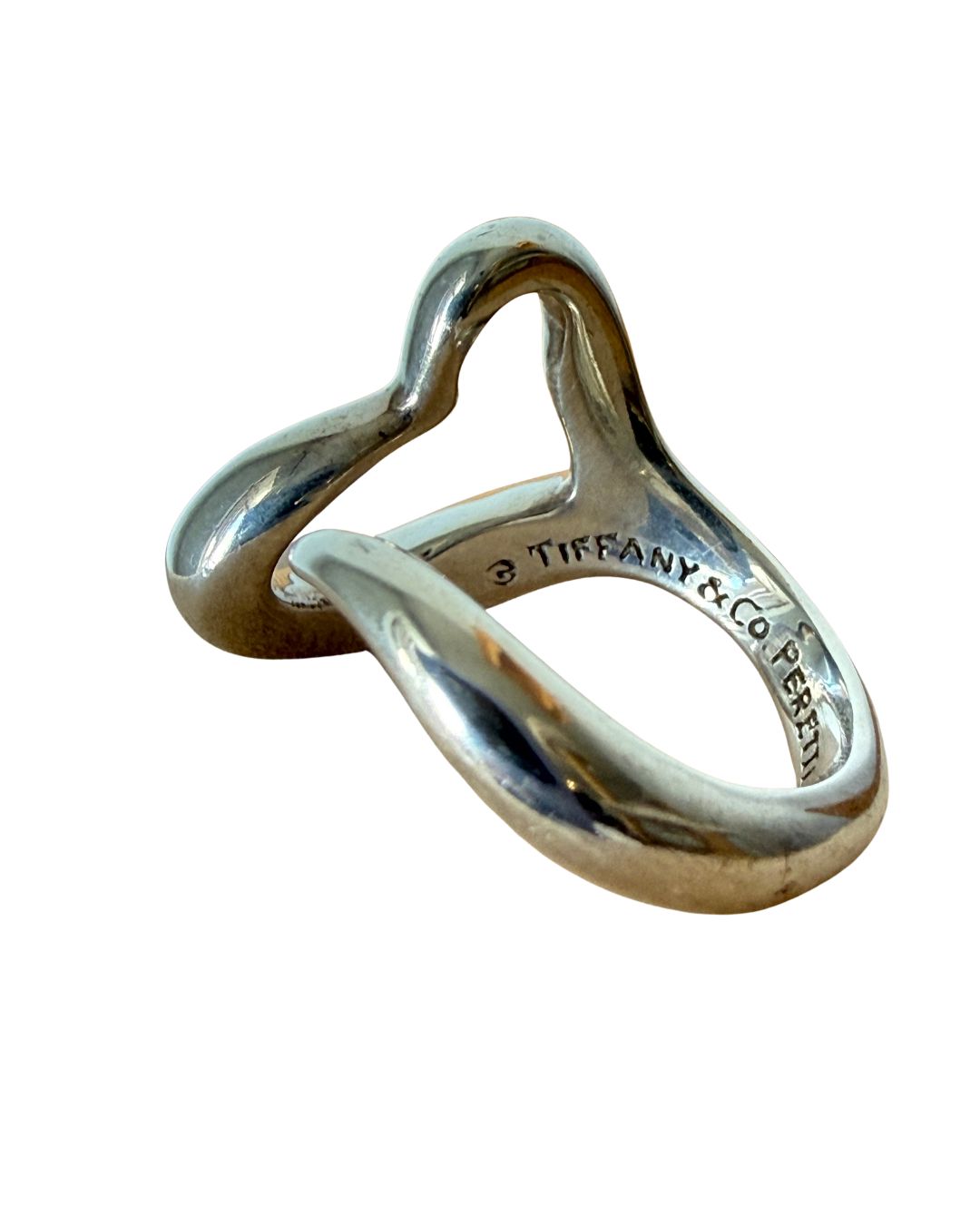 Tiffany &amp; Co. Elsa Peretti Open Heart Sterling Silver Ring Small