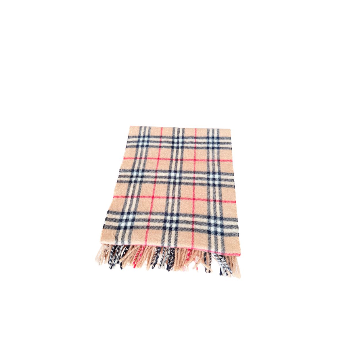 Burberrys Vintage Nova Check Camel Lambswool Scarf