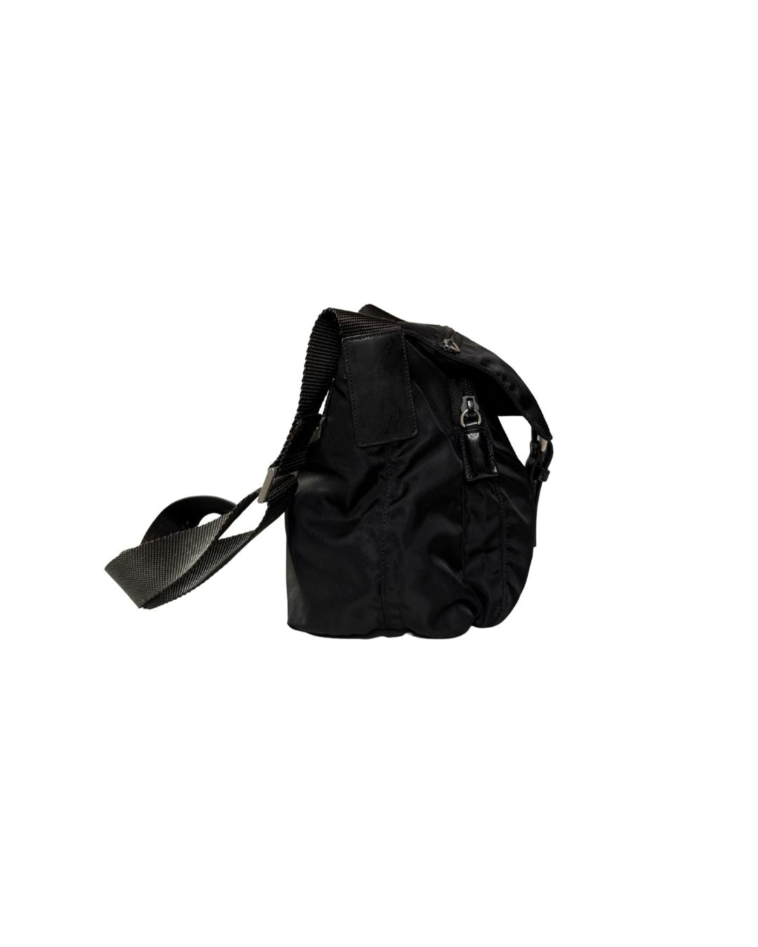 Prada Vintage Tessuto Nylon Black Crossbody Messenger Bag