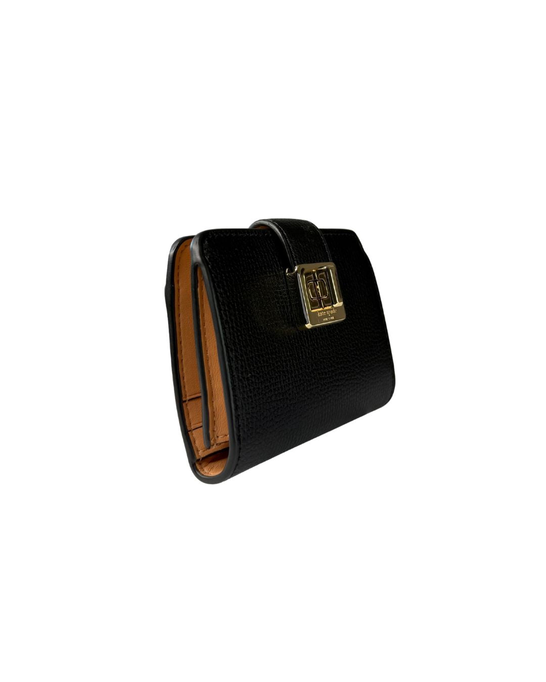 NWT Kate Spade Phoebe Refined Grain Leather Turnlock Wallet Black MSRP C$179 CAD / US$149
