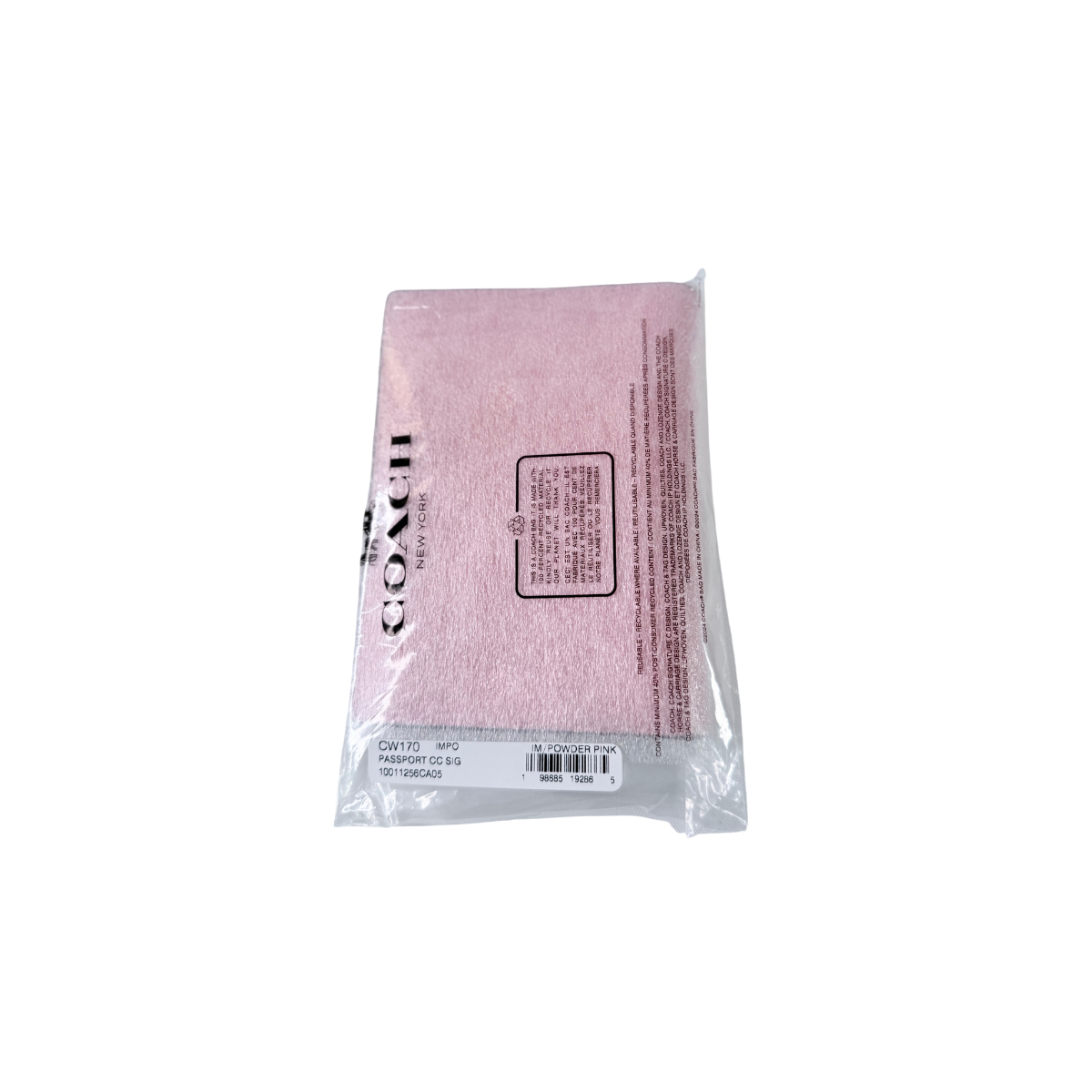 NWT Coach Signature Passport Card Case Powder Pink CW170