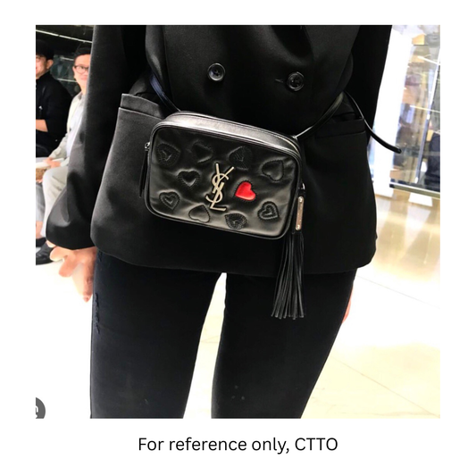 Yves Saint Laurent Black Leather Belt Bag Crossbody Bag, Rare and Hard to Find