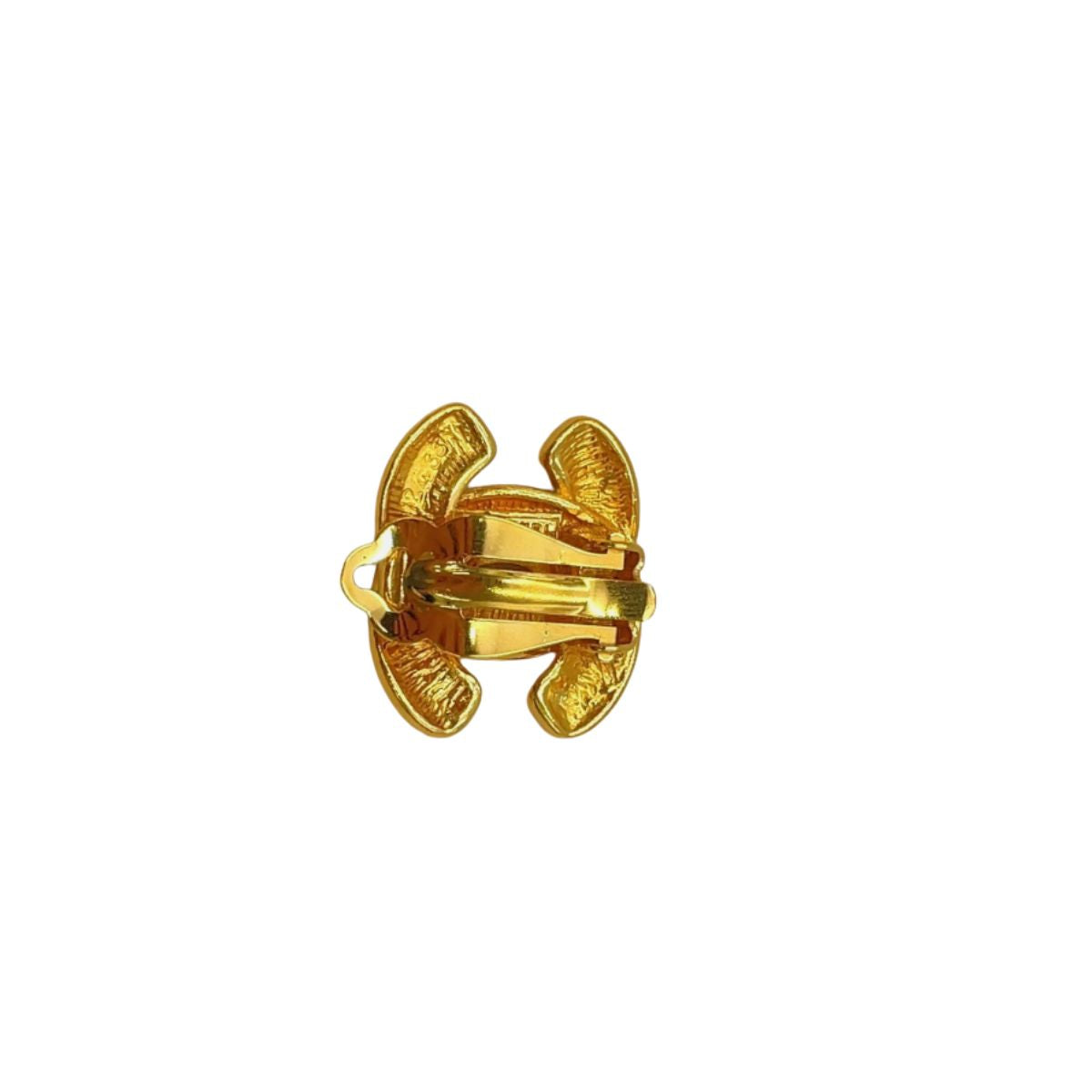 Chanel Matelassé Coco Mark Gold Metal Earrings