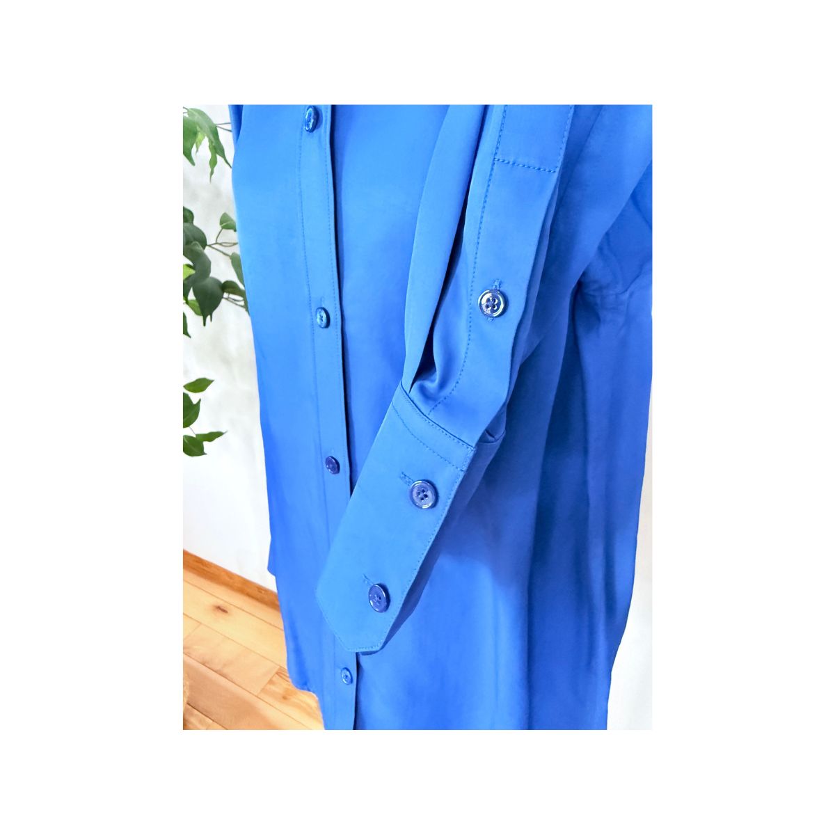 Helmut Lang Silk Viscose Blue Button-Up Shirt