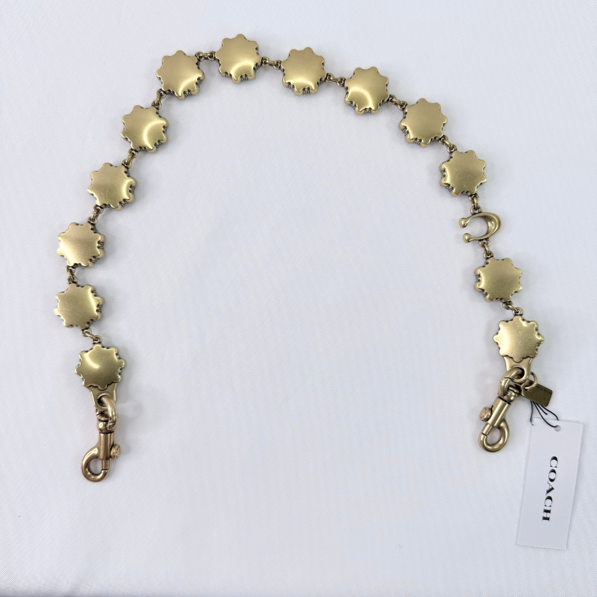 Coach Short Jewelry Chain Strap In Brass/Pink Multi CAU47 NWT